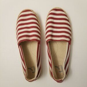 Report Red and White Stripe Espadrille  size 7